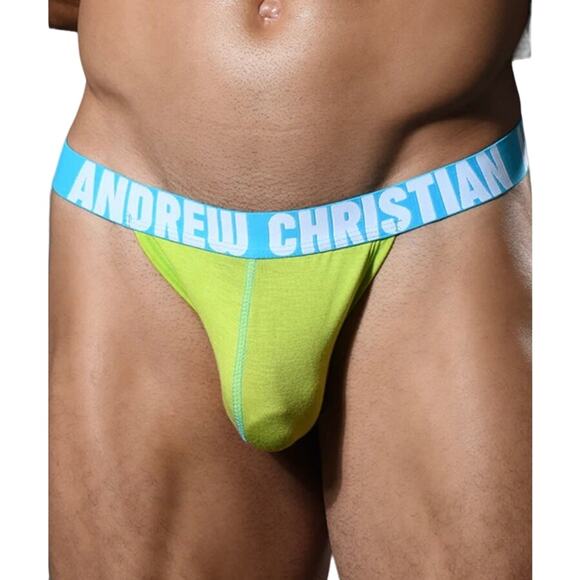 Andrew Christian Happy Y-Back Thong Fresh Lime Medium - Picture 10 of 11